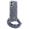 Guess GUHCP16SHC4SEB Crossbody Cord 4G Print Hardcase for iPhone 16 6.1" / blue