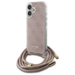 Guess GUHCP16SHC4SEP Hardcase Crossbody Cord 4G Print for iPhone 16 6.1" / pink