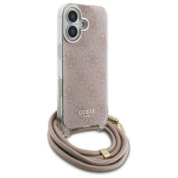 Guess GUHCP16SHC4SEP Hardcase Crossbody Cord 4G Print for iPhone 16 6.1" / pink
