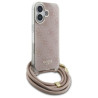 Guess GUHCP16SHC4SEP Hardcase Crossbody Cord 4G Print for iPhone 16 6.1" / pink