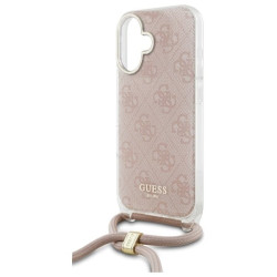 Guess GUHCP16SHC4SEP Hardcase Crossbody Cord 4G Print for iPhone 16 6.1" / pink