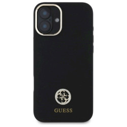 Guess GUHCP16SM4DGPK Silicone Logo Strass 4G Hardcase for iPhone 16 6.1" / black