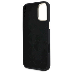 Guess GUHCP16SM4DGPK Silicone Logo Strass 4G Hardcase for iPhone 16 6.1" / black