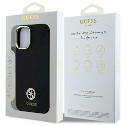 Guess GUHCP16SM4DGPK Silicone Logo Strass 4G Hardcase for iPhone 16 6.1" / black