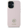 Guess GUHCP16SM4DGPP Silicone Logo Strass 4G Hardcase for iPhone 16 6.1" / pink