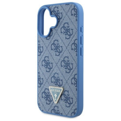 Guess GUHCP16SP4TDSCPB Leather Metal Logo Strass Crossbody Hardcase for iPhone 16 6.1" / blue