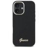 Guess GUHCP16SSMBSLK Silicone Script Metal Logo & Frame Hardcase for iPhone 16 6.1" / black