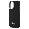 Guess GUHCP16SSMBSLK Silicone Script Metal Logo & Frame Hardcase for iPhone 16 6.1" / black