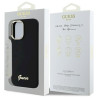 Guess GUHCP16SSMBSLK Silicone Script Metal Logo & Frame Hardcase for iPhone 16 6.1" / black