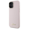 Guess GUHCP16SSMBSLP Silicone Script Metal Logo & Frame Hardcase for iPhone 16 6.1" / pink