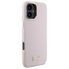 Guess GUHCP16SSMBSLP Silicone Script Metal Logo & Frame Hardcase for iPhone 16 6.1" / pink