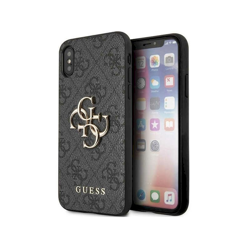 Guess GUHCPX4GMGGR iPhone X/XS grey hardcase 4G Big Metal Logo
