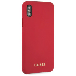 Guess GUHCPXLSGLRE Silicone Hardcase for iPhone X/Xs / red