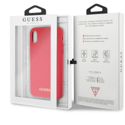 Guess GUHCPXLSGLRE Silicone Hardcase for iPhone X/Xs / red
