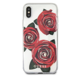 Guess GUHCPXROSTR Hardcase Flower Desire for iPhone X / red rose