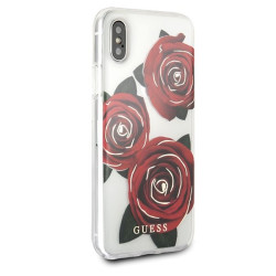 Guess GUHCPXROSTR Hardcase Flower Desire for iPhone X / red rose