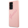 Guess GUHCS21LLSVSPI Script Vintage Hardcase for Samsung Galaxy S21 Ultra G998 / pink