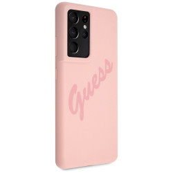 Guess GUHCS21LLSVSPI Script Vintage Hardcase for Samsung Galaxy S21 Ultra G998 / pink