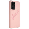 Guess GUHCS21LLSVSPI Script Vintage Hardcase for Samsung Galaxy S21 Ultra G998 / pink