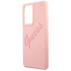 Guess GUHCS21LLSVSPI Script Vintage Hardcase for Samsung Galaxy S21 Ultra G998 / pink