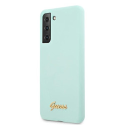 Guess GUHCS21MLSLMGLB S21+ G996 Hardcase Silicone Script Metal Logo / blue