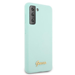Guess GUHCS21MLSLMGLB S21+ G996 Hardcase Silicone Script Metal Logo / blue