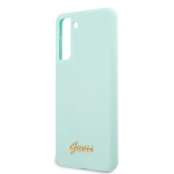 Guess GUHCS21MLSLMGLB S21+ G996 Hardcase Silicone Script Metal Logo / blue