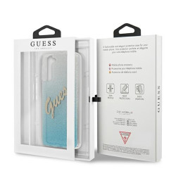 Guess GUHCS21MPCUGLSBL Hardcase Glitter Gradient Script for Samsung Galaxy S21+ G996 / blue