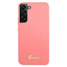 Guess GUHCS22MLSLMGFU S22+ S906 fuchsia hardcase Silicone Script Metal Logo