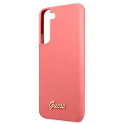 Guess GUHCS22MLSLMGFU S22+ S906 fuchsia hardcase Silicone Script Metal Logo