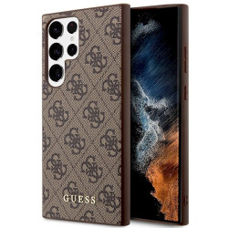 Guess GUHCS23LG4GFBR Hardcase 4G Metal Gold Logo for Samsung Galaxy S23 Ultra S918 / brown
