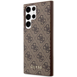 Guess GUHCS23LG4GFBR Hardcase 4G Metal Gold Logo for Samsung Galaxy S23 Ultra S918 / brown
