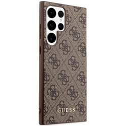 Guess GUHCS23LG4GFBR Hardcase 4G Metal Gold Logo for Samsung Galaxy S23 Ultra S918 / brown