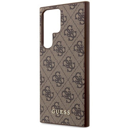 Guess GUHCS23LG4GFBR Hardcase 4G Metal Gold Logo for Samsung Galaxy S23 Ultra S918 / brown