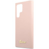 Guess GUHCS23LLSLMGPP Hardcase Silicone Script Metal Logo for Samsung Galaxy S23 Ultra S918 / pink