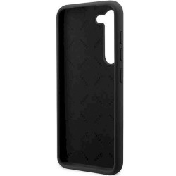 Guess GUHCS23MSLSMK S23+ S916 hardcase Silicone Vintage Gold Logo / black