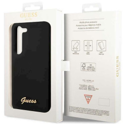Guess GUHCS23MSLSMK S23+ S916 hardcase Silicone Vintage Gold Logo / black