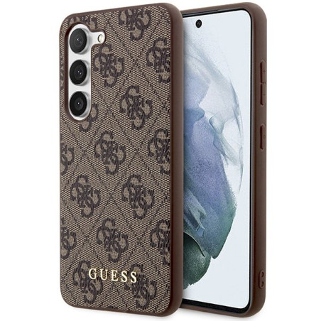 Guess GUHCS23SG4GFBR Hardcase 4G Metal Gold Logo for Samsung Galaxy S23 / brown