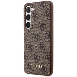 Guess GUHCS23SG4GFBR Hardcase 4G Metal Gold Logo for Samsung Galaxy S23 / brown