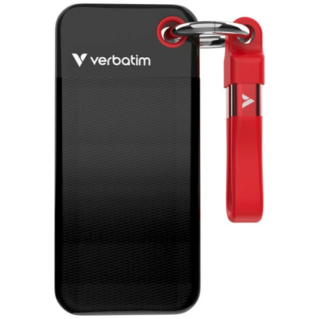 Verbatim Pocket SSD External Drive 256GB USB-C 3.2 gen.2 / black-red