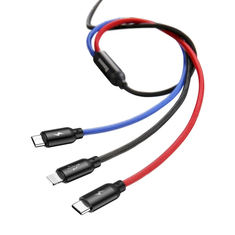 Baseus USB3w1 USB-C / Lightning / Micro 3,5A 0,3m USB Cable / black