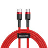 Baseus Cafule USB-C to USB-C Cable PD 2.0, QC 3.0, 60W, 2m / red