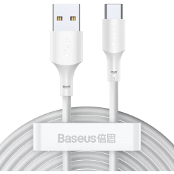 Baseus Simple Wisdom USB to USB-C Cable 40W 5A 1.5m / white (2 pcs.)