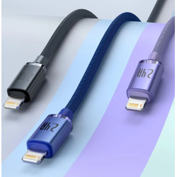 Baseus Crystal Shine Lightning USB-A Cable 2.4A 2m / purple