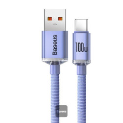 Baseus Crystal Shine USB-A - USB-C Cable 100W 1.2m / fioletowy