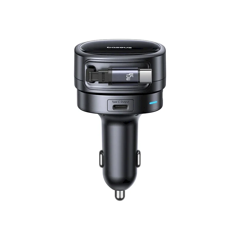 Baseus PrimeTrip VR1 Car Charger 60W USB-A USB-C with retractable USB-C cable / black