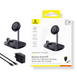 Baseus EnerFill FS41 3-in-1 Charging Station with Cooling EU Plug 45W USB-C to USB-C / black