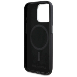 Karl Lagerfeld FW Metal Plate MagSafe Case for iPhone 15 Pro Max / black