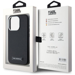 Karl Lagerfeld FW Metal Plate MagSafe Case for iPhone 15 Pro Max / black