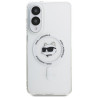 Karl Lagerfeld Button Choupette Head Printed Logo MagSafe Case for Samsung Galaxy S25 Edge / white